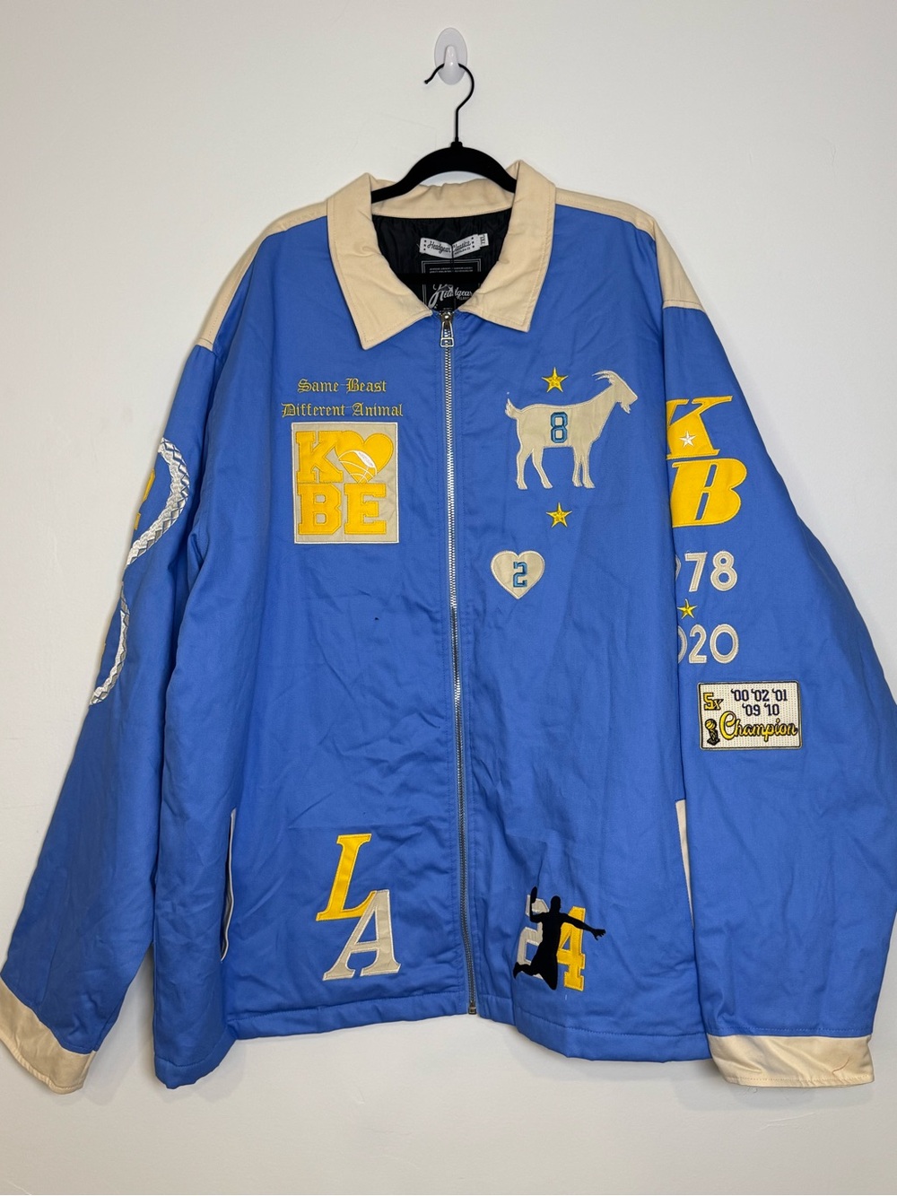 NWT Headgear Classics Kobe Bryant "Same Beast" Work Jacket LA Lakers Blue 7XL